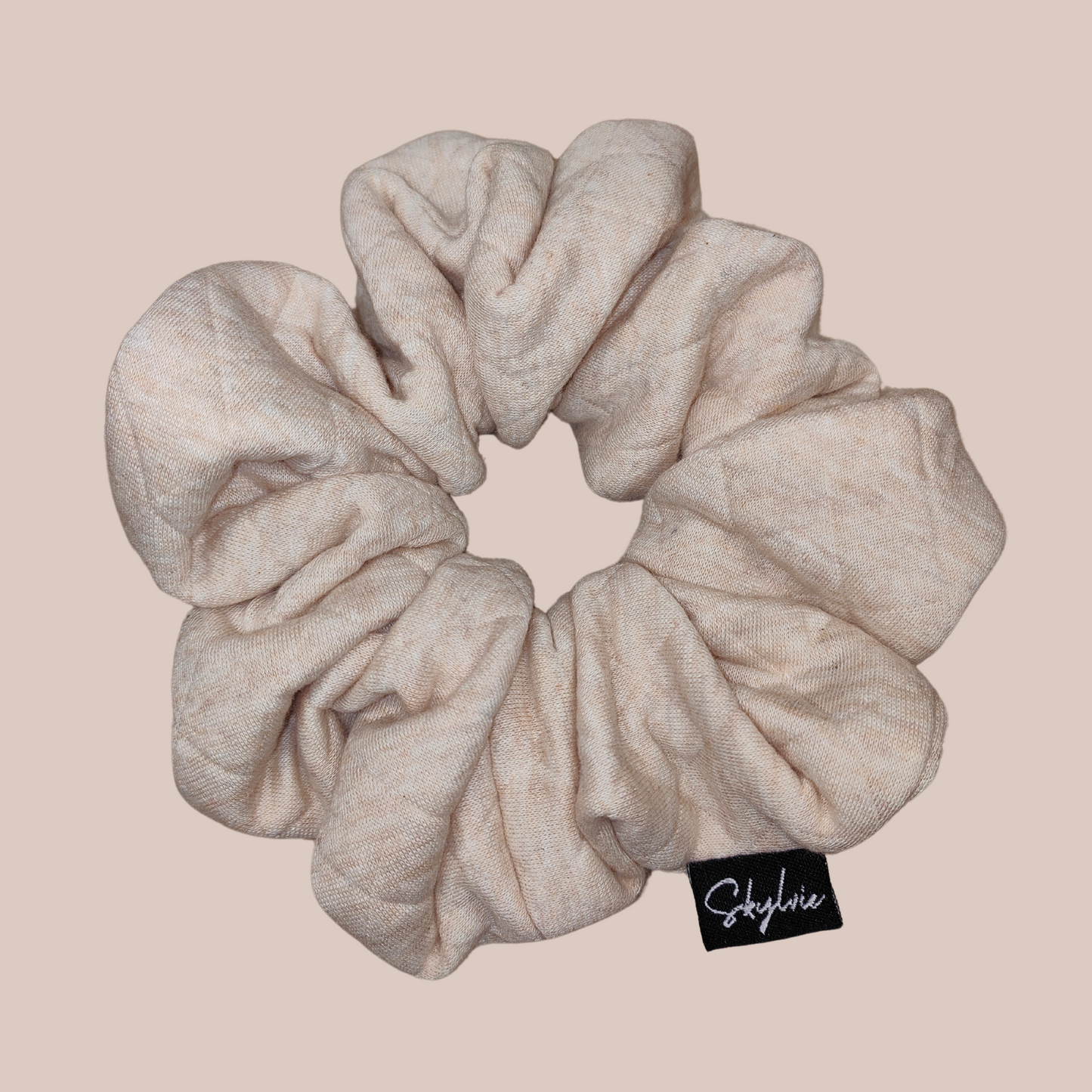 Eve Scrunchie, a rose mélange quilted knit scrunchie