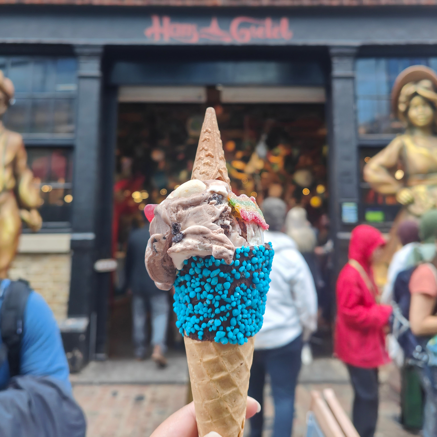 A photo of Sheryl holding an ice cream cone